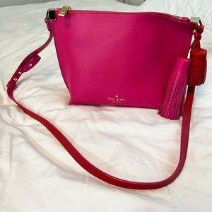 Kate Spade 100% Leather Fuchsia Crossbody Bag